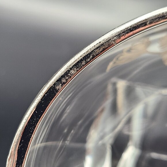 Viking Glass Flowerlite Flanders Scroll Silver Overlay Oval Flower Candle Frog - Picture 14 of 16